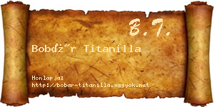 Bobár Titanilla névjegykártya